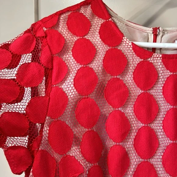 Anthropologie red polka dot midi dress - Picture 2 of 4